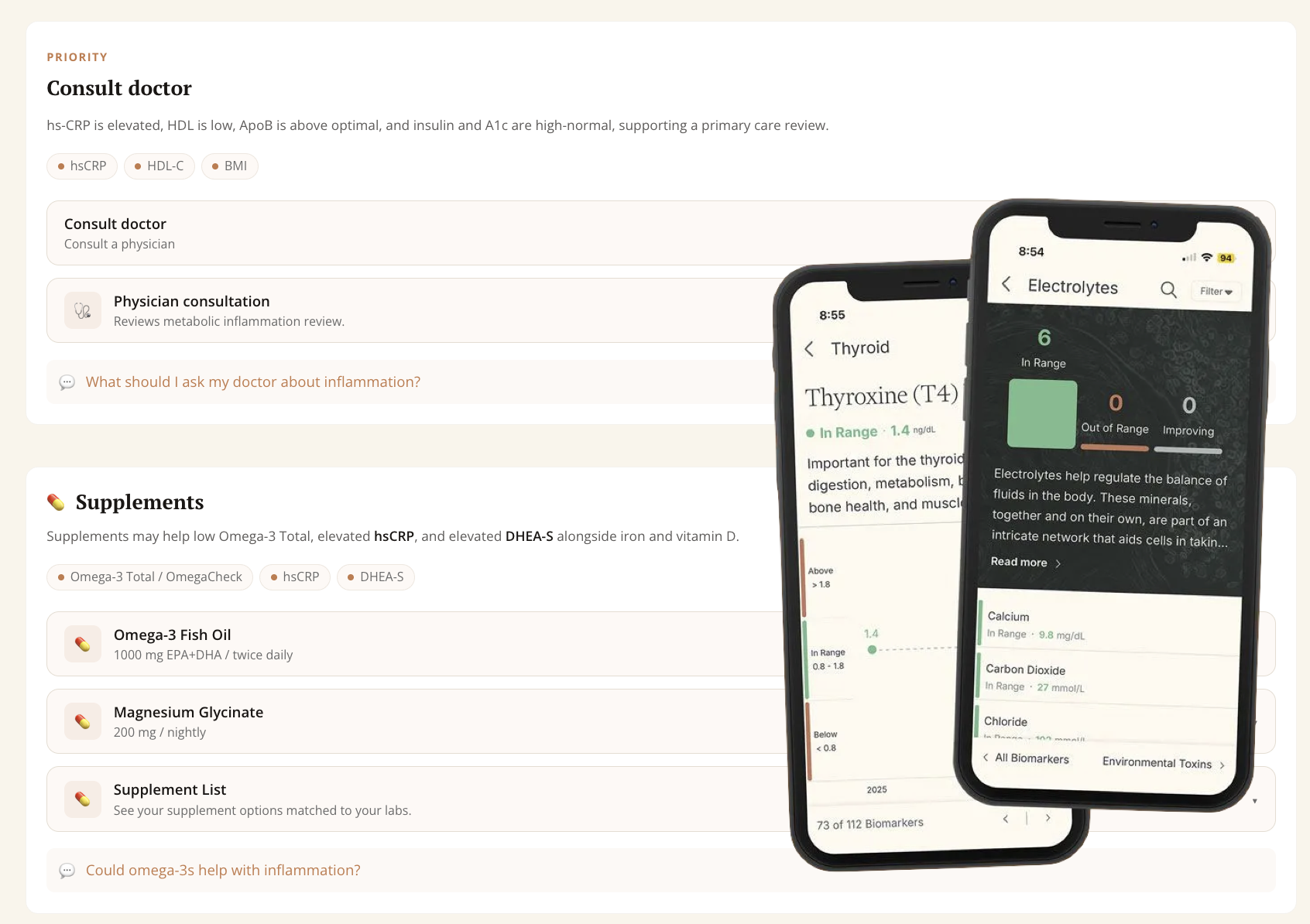 Medical dashboard — monitoring and decision support view